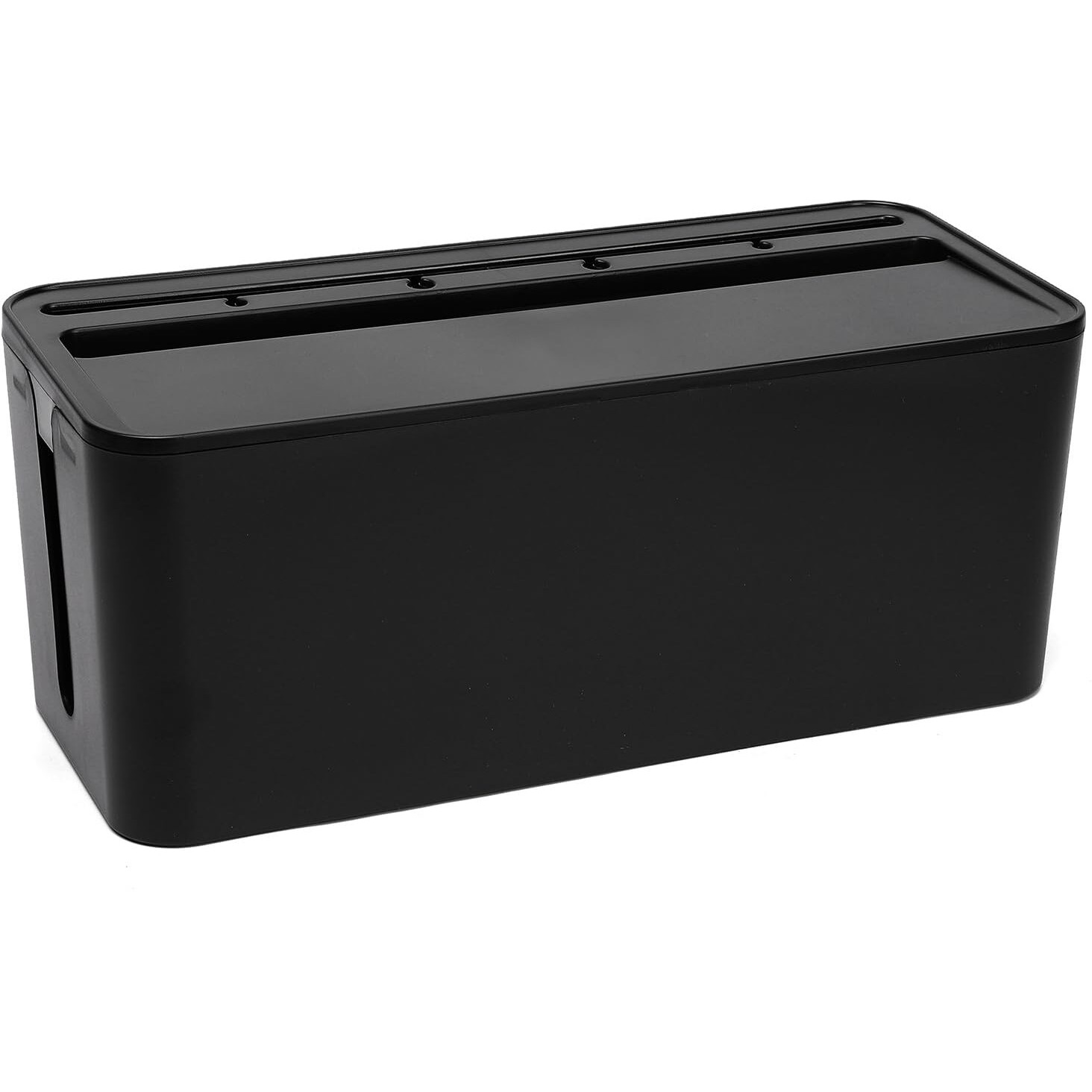Neomate Cable Management Box | Cord Organizer for Power Strips, Surge Protectors, Extension Boards, and Routers | Child-Safe TV Cord Box for Home, Office, and Desktop Use | Black