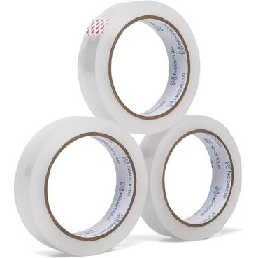 Neomate Low Noise Cello Tape | 1 Inch (24mm x 65m), Transparent | Set of 3 | Multipurpose Adhesive Tape for Office, Home, and Craft Projects