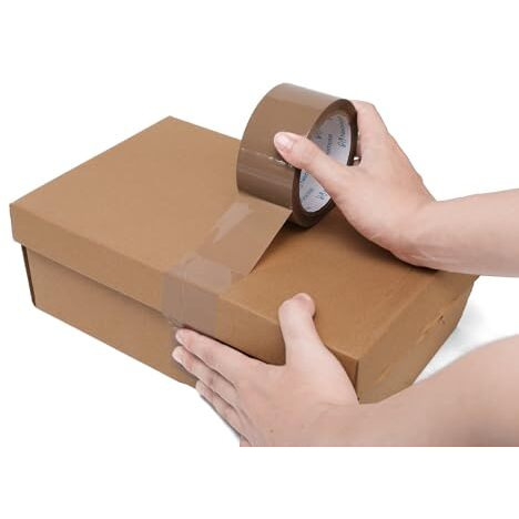 Neomate Low Noise Brown BOPP Packaging Tape | 48mm x 50m, Pack of 2 |Heavy-Duty Durable Tan Tape for Packaging, DIY