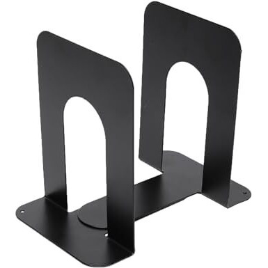 Neomate Metal Bookends for Office & Home | Heavy-Duty Book Support | Black