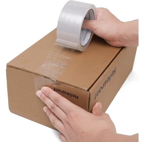 Neomate Low Noise Clear BOPP Packaging Tape | 48mm x 50m, Pack of 2 | Heavy-Duty Transparent Tape for Packaging, Decorating, DIY Projects