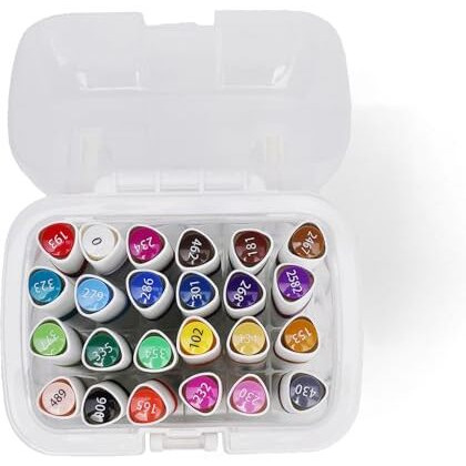 Neomate 24 Pcs Dual-Tip Alcohol Markers Set | Non-Toxic Art Supplies for Kids & Adults | Chisel and Fine Tips for Drawing & Sketching | Includes Carry Case for Easy Storage | Ideal for Coloring Books