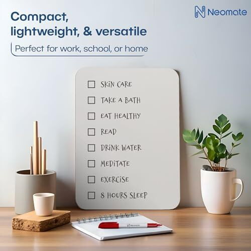 Neomate Dry Erase Lap Boards | 9x12 Inch, Pack of 2 | Includes 2 Boards, 2 Markers, 1 Eraser | Portable Double-Sided Whiteboard for Kids, Students & Teachers