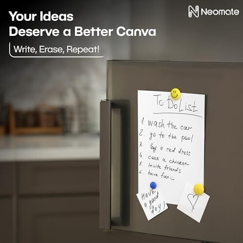 Neomate Magnetic Whiteboard Planner Sheet | 23x30 cm, Landscape | Flexible Dry Erase Writing Film for Fridge, Office, or Metal Wardrobe | Includes Marker Pen