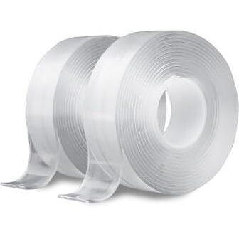 Neomate Double-Sided Heavy Duty Tape | Pack of 2 | Strong Adhesive Transparent Mounting Tape for Walls, Posters, Carpets | Home & Office Use