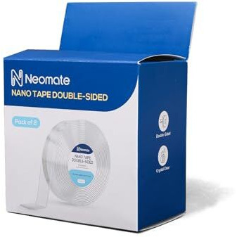 Neomate Double-Sided Heavy Duty Tape | Pack of 2 | Strong Adhesive Transparent Mounting Tape for Walls, Posters, Carpets | Home & Office Use