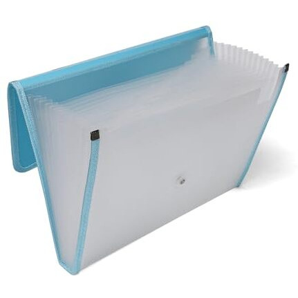 Neomate 13-Pocket Expanding File Organizer | Durable Accordion Folder for Documents, Certificates, and Office Use | Blue