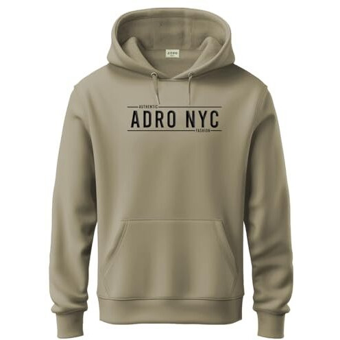 ADRO Hoodies for Men | Printed Hoodie for Men | Cotton Hoodie | Mens Hoodies | Sweatshirt for Men | Hooded Regular Fit Hoodie|H24-ADRO-BE-X_Large Beige