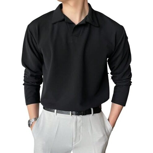 Leriya Fashion T-Shirt for Men || Black Men T-Shirt || Men Polo T-Shirt || Men Pain T-Shirt (X-Large, Black)