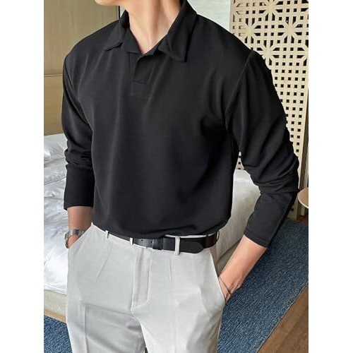 Leriya Fashion T-Shirt for Men || Black Men T-Shirt || Men Polo T-Shirt || Men Pain T-Shirt (X-Large, Black)