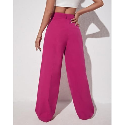 Leriya Fashion Trousers for Women - Black Pants (X-Large, Pink)