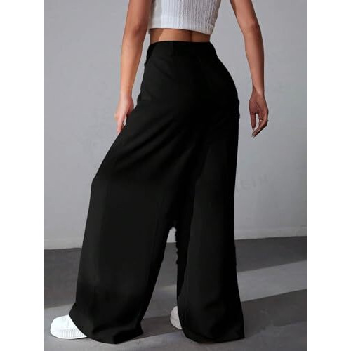 Leriya Fashion Trouser for Women | Trouser Pants for Women | Black Trouser for Women (Medium, Black)