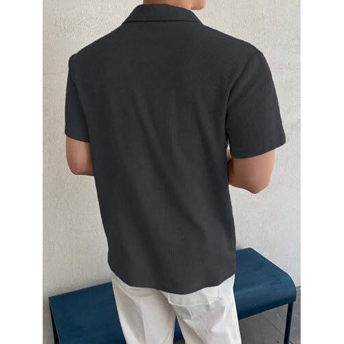 Leriya Fashion Poly Cotton Solid Regular Fit Casual Old Money Polo t Shirt for Men (LF-MT-1126_Grey M)