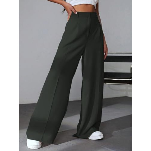 Leriya Fashion Trouser for Women | Trouser Pants for Women | Trouser for Women | (Large, Green) |Fit Type Loose Fit