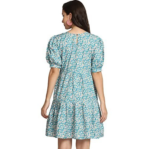 Leriya Fashion One Piece Dress for Women| Midi Dress for Women| Birthday Dress for Women (Large, SkyBlue)