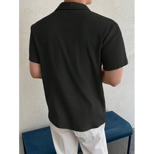 Leriya Fashion Solid Regular Fit Casual Old Money Polo t Shirt for Men (LF-MT-1126_Black S)