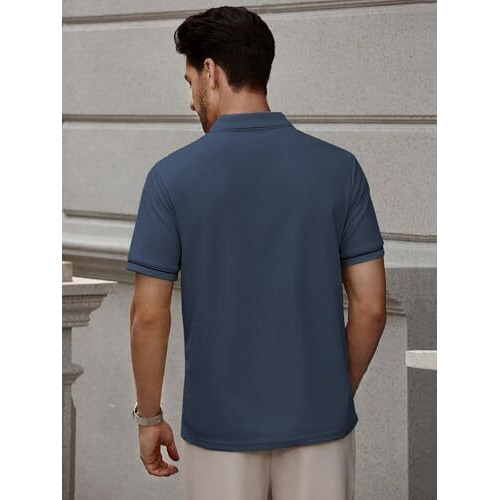 Leriya Fashion Solid Regular Fit Casual Old Money Polo t Shirt for Men (LF-MT-1138_Blue S)