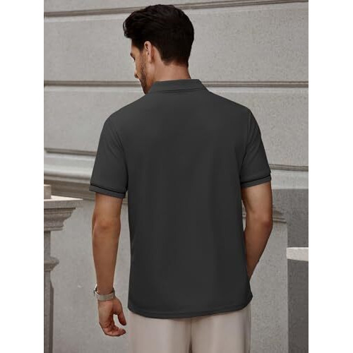 Leriya Fashion Solid Regular Fit Casual Old Money Polo t Shirt for Men (LF-MT-1138_Grey 2XL)