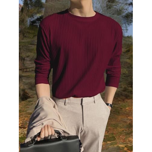 Leriya Fashion Men's Regular Fit T-Shirt (LF-MT-1103_Maroon