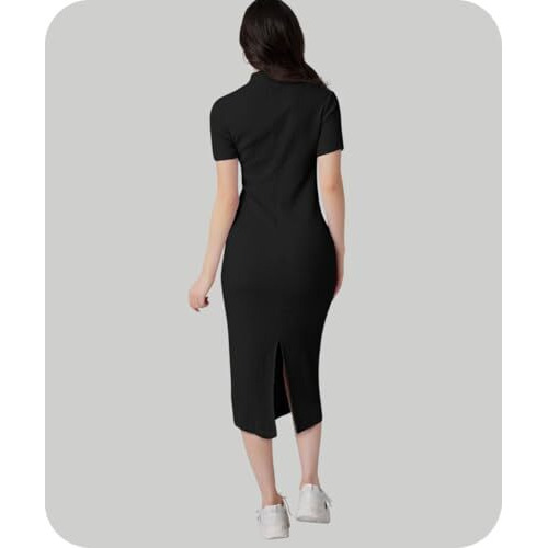 Leriya Fashion One-Piece Dress for Women Bodycon Long | Birthday Dress for Women(Small, Black)