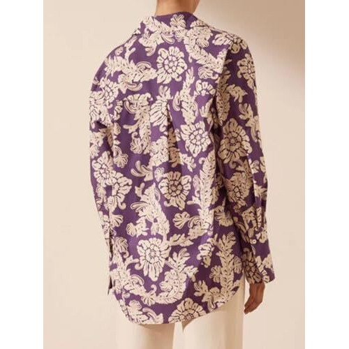 Leriya Fashion Women's Floral Regular Fit Shirt (LF-W1654-01_Purple S)
