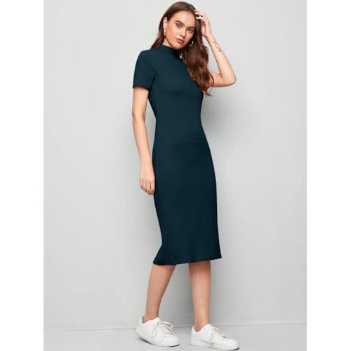 Leriya Fashion One-Piece Dress for Women Bodycon Long | Birthday Dress for Women (Small, Turquoise)