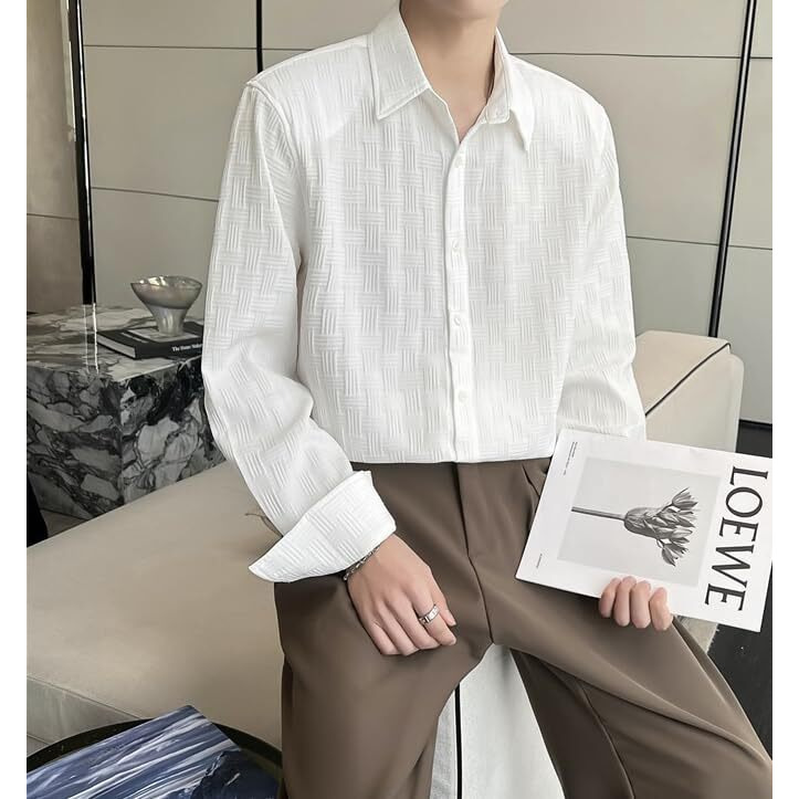 Leriya Fashion Regular Fit Shirt for Men| White Shirt for Men| Men Stylish Shirt | Black Casual Shirt for Men (Medium, White)