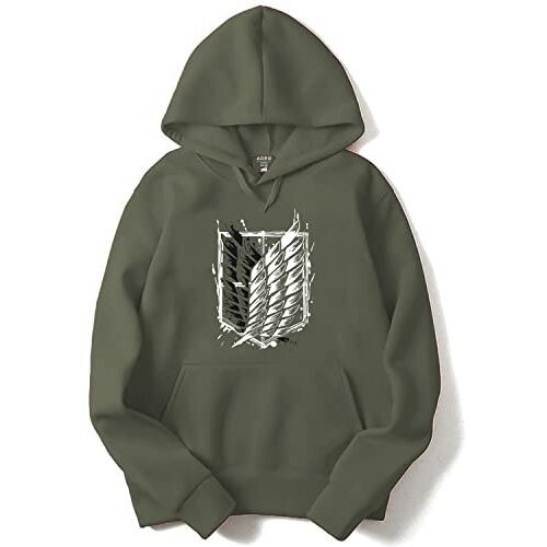ADRO Men's Cotton Neck Hooded Sweatshirt (H22-M-WINN-OL_Olive_M)