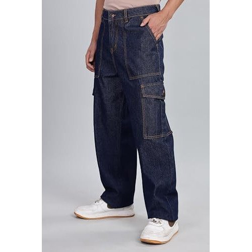 INKD Men's Relaxed Jeans (INKSS25MJN-603_Sapphire Sphere