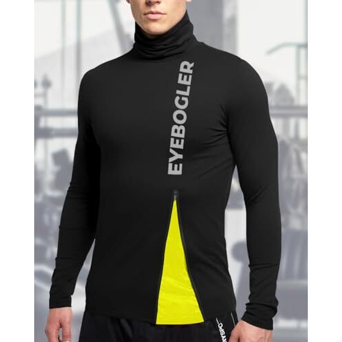 EYEBOGLER Men's High Neck Solid Regular Fit Full Sleeve T-Shirt