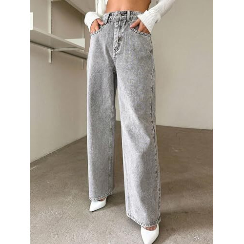 KOTTY Women's Cotton Lycra Blend Relaxed Fit Stretchable Jeans(Grey,28)
