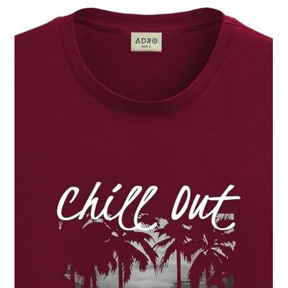 ADRO Mens Nature Graphic Tshirt - Premium Cotton T-Shirt with Stunning Nature Design - Best for Outdoor Enthusiasts Print Maroon T Shirt|RN24-CHILL-MR-M