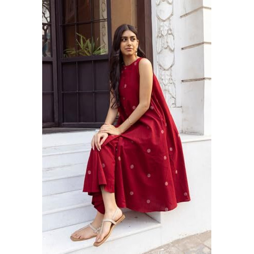GoSriKi Women's Rayon Blend Straight Printed Kurta with Palazzo (DEEKSHA RED-GS_L_Red_Large)