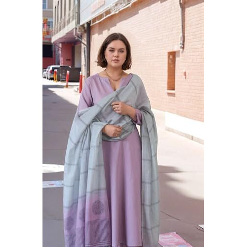 GoSriKi Women's Rayon Viscose Solid Straight Kurta with Pant & Dupatta (PARADISE PURPLE-GS_M_Purple_Medium)