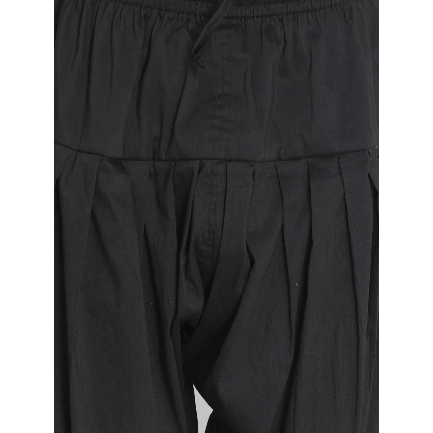 VASTRAMAY Men's Black Cotton Blend Pyjama || Patiala Style Salwar Pyjama with Superior Relax Fit, Soft Comfortable feel || Ethnic Wear for Festivals, Weddings Collection for Men_VASMPTY1BL_F