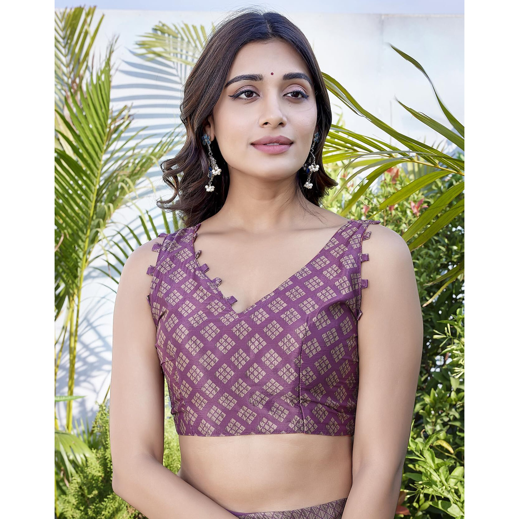 Yashika Elegant Chiffon Saree Set with Blouse - Embrace Trendy Style Perfectly crafted for modern women (AZ-YS-P1-NEELA PURPLE)