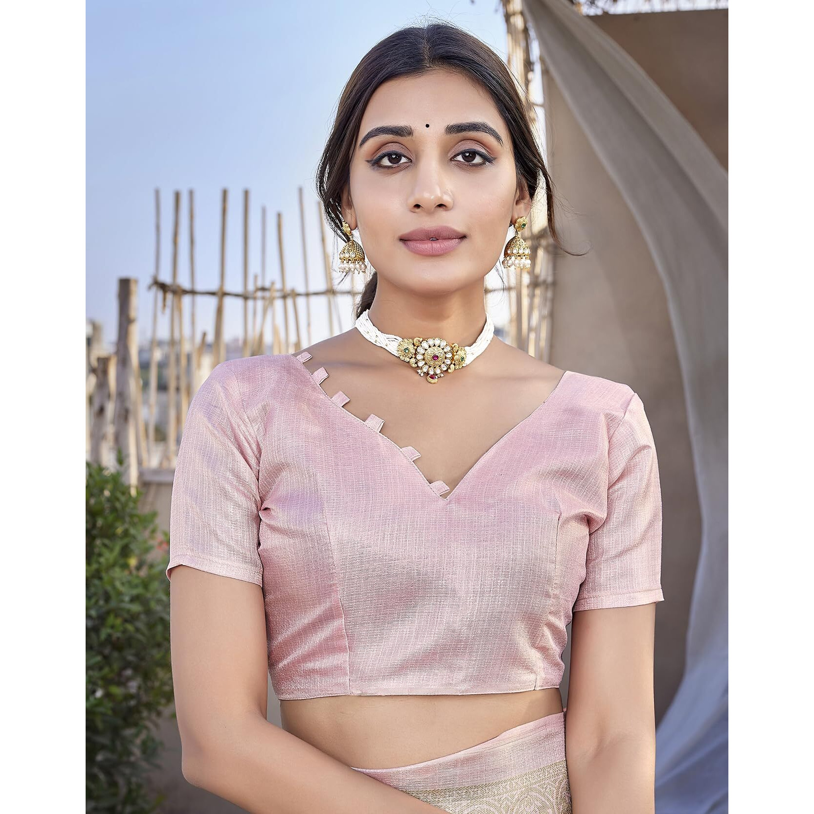 Yashika Women's Elegant Printed Art Silk Saree Set with Blouse - Elevate Your Style with Trendy Ethnic Fashion (AZ-YS-P1-PUDINA PINK)
