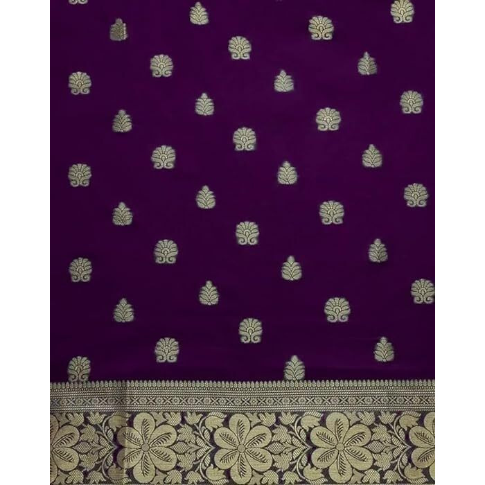 Yashika Women's Zari Woven Cotton Silk Jacquard Saree with Unstitched Blouse Material (AZ-YS-OG1-JYOTIKA Purple