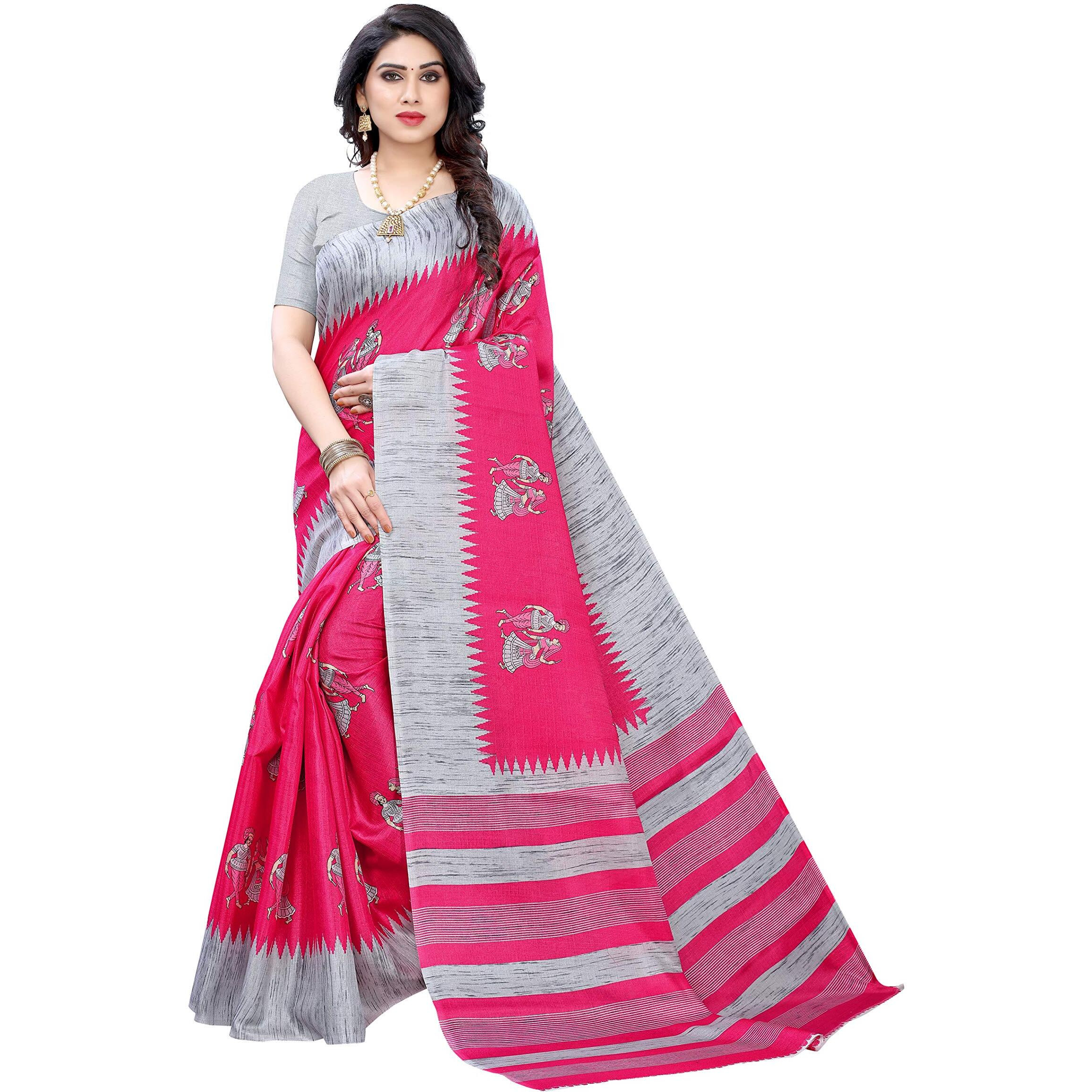 Yashika Women's Woven Art Silk Saree (NAURTA Pink