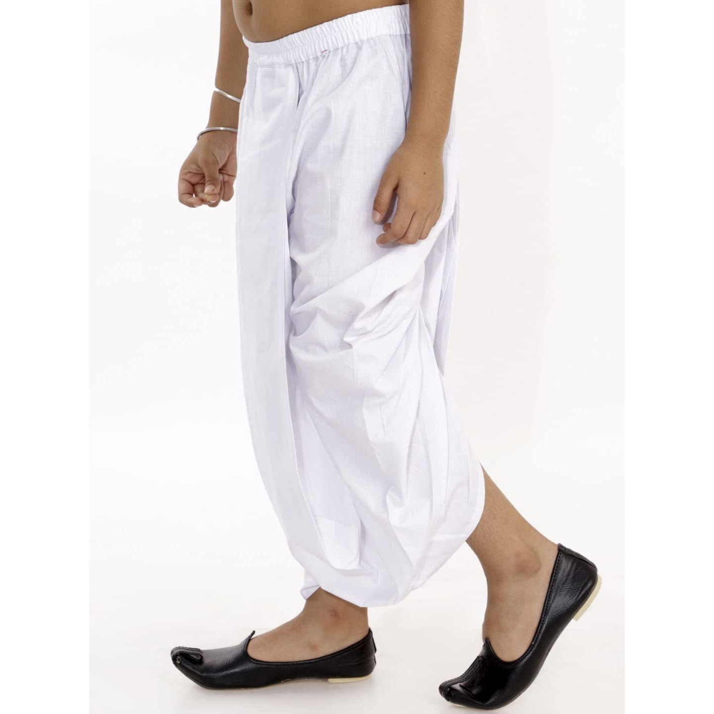 JBN creation Boys Pure Cotton White Ethnic Dhoti | Classic Solid Design for Festivals & Ceremonies | Classic Solid Traditional Dhoti | Elasticated Waistband for Easy Wear | Ethnic Wear_VASBDT015WH_30