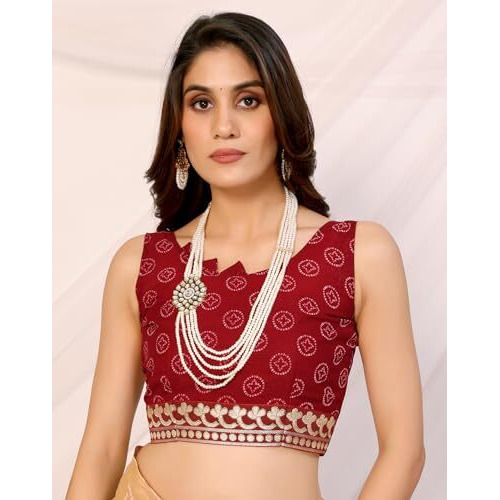 Yashika Women's Woven Latest Georgette Saree with Lace and Blouse Material (AZ-YS-P1-AACHAL-KORAM-Parent_Chiku Maroon)