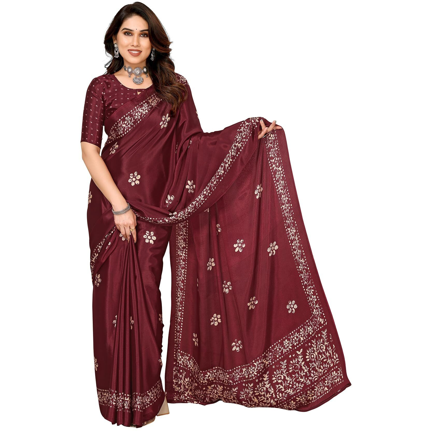 Yashika Woven Malgudi Art Silk Women's Saree (AZ-PY-P1-UTISHA Maroon
