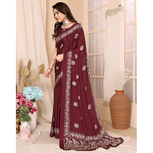 Yashika Woven Malgudi Art Silk Women's Saree (AZ-PY-P1-UTISHA Maroon
