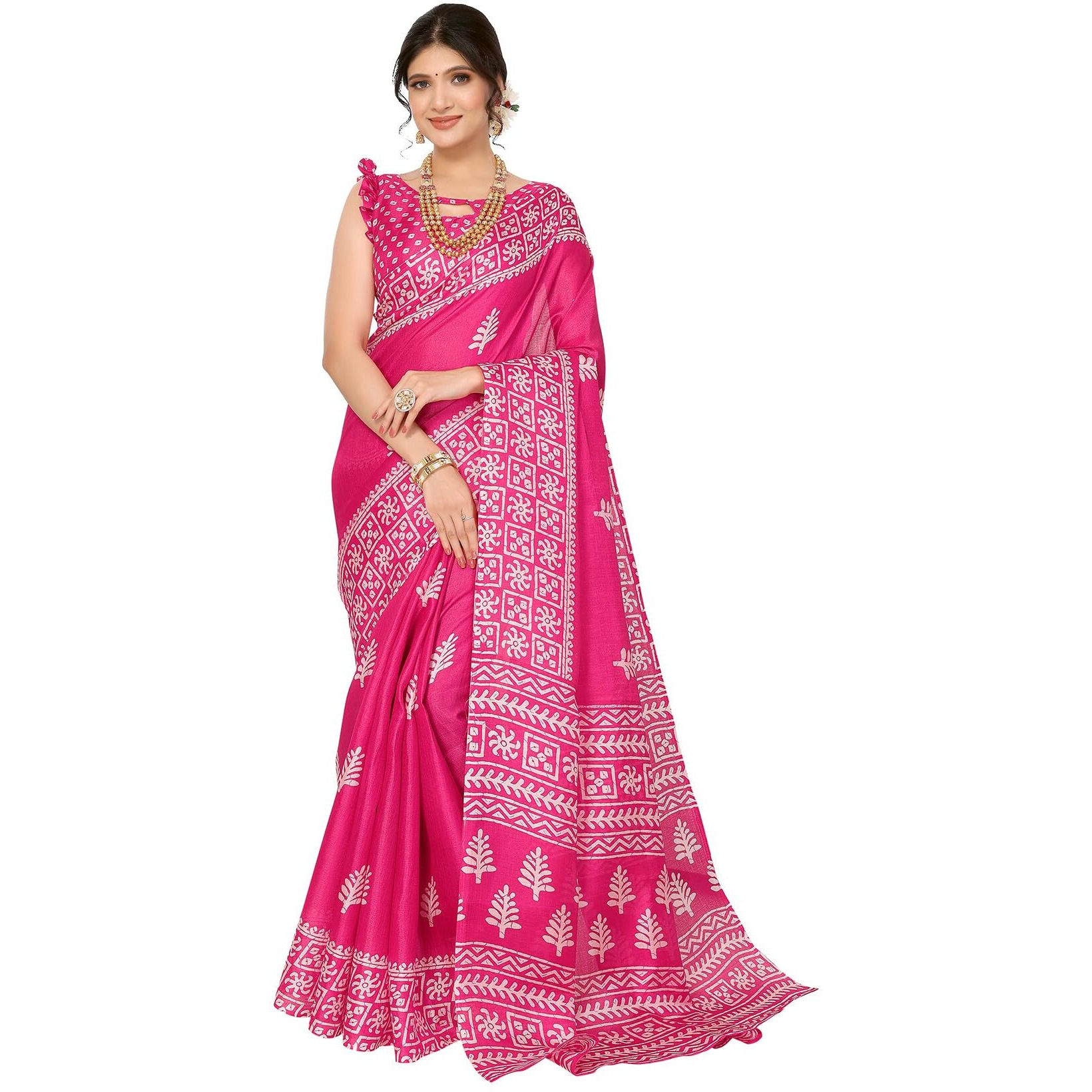 Yashika Women's Woven Printed Art Silk Saree with Unstitched Blouse Material (AZ-YS-P1-KAMAKSHI-RADHA-Parent_Pink)