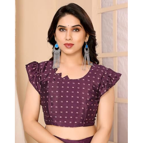 Yashika Woven Malgudi Art Silk Women's Saree (AZ-PY-P1-UTISHA Dark Purple