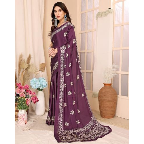 Yashika Woven Malgudi Art Silk Women's Saree (AZ-PY-P1-UTISHA Dark Purple