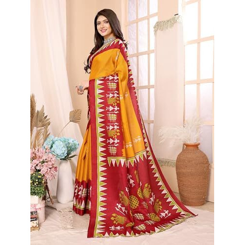 Yashika Women's Woven Printed Art Silk Saree with Unstitched Blouse Material (AZ-YS-P1-PATANG-Parent_Yellow)