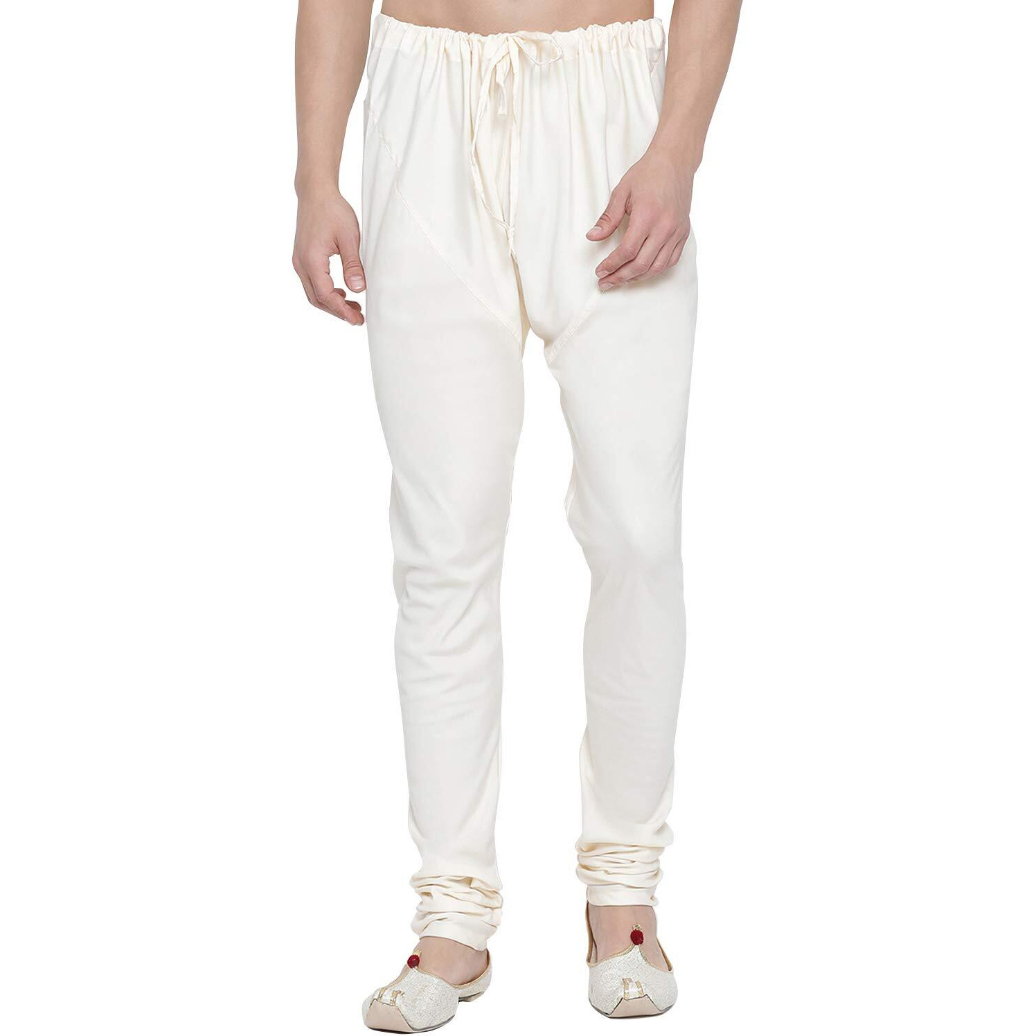 VASTRAMAY VM Mens Cotton Blend Cream Pyjama - Stylish Lounge Wear for Relaxation and Sleep | Regular Premium Cotton, Elastic Waist, and Classic Design for Ultimate Comfort_VASMPLBCR_46