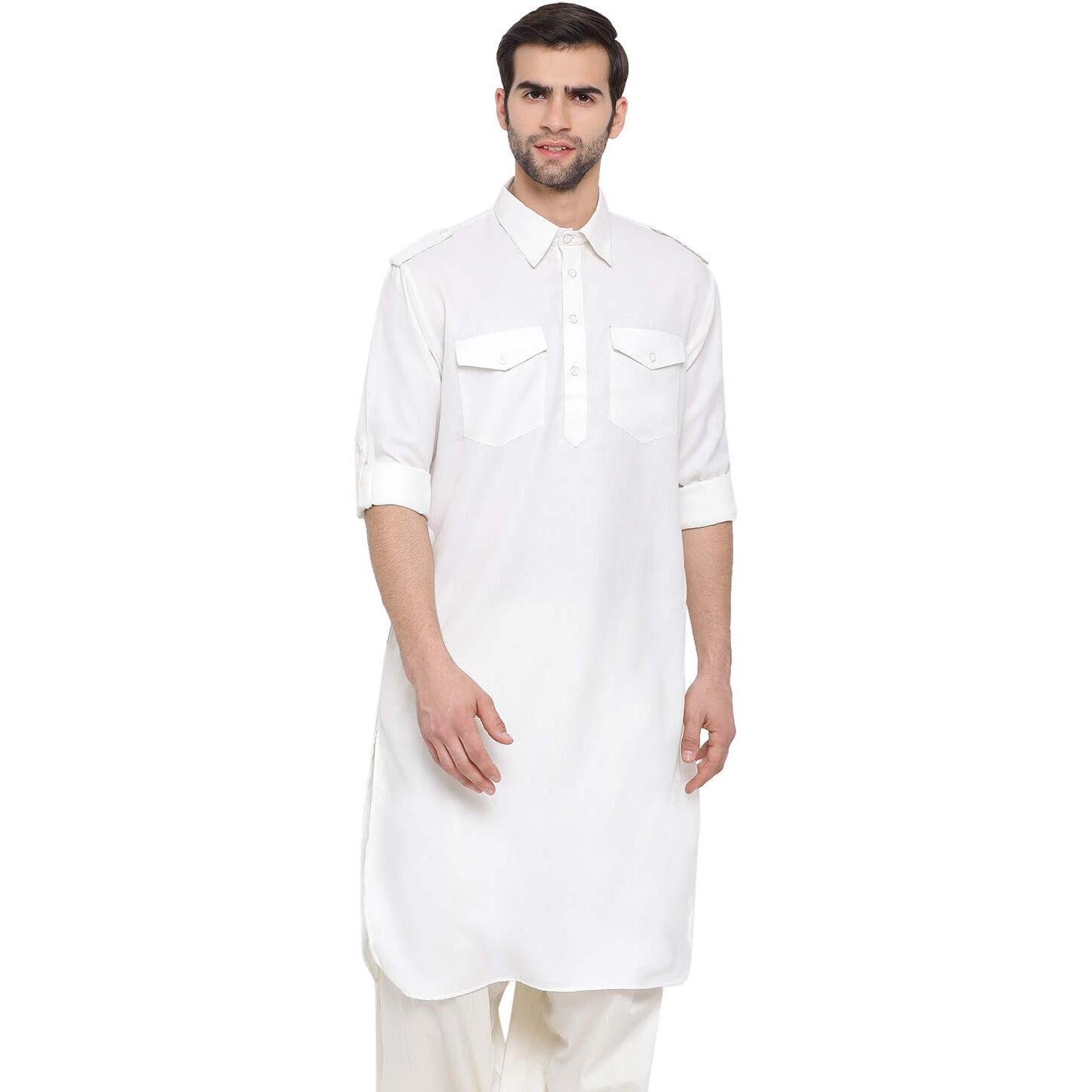VASTRAMAY VM Mens Cotton Blend Mustard Kurta - Elegance for Festivals & Ethnic Events
