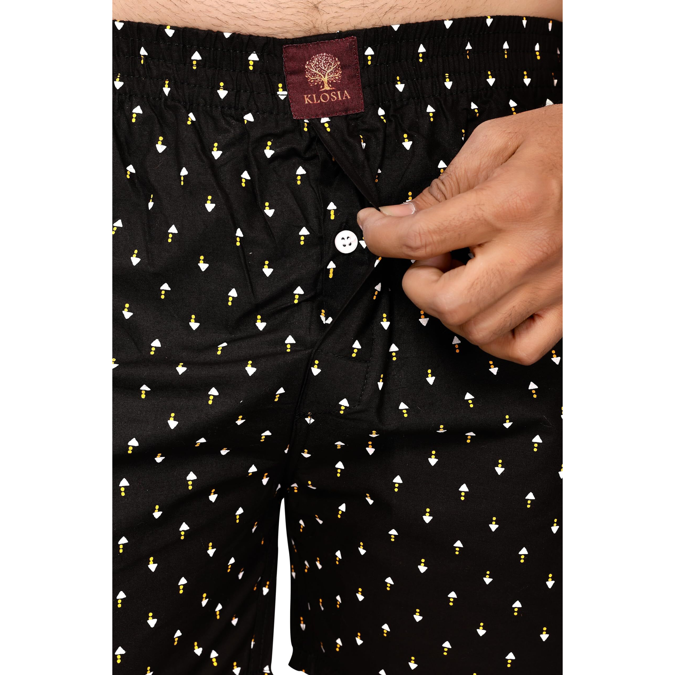 KLOSIA Men's Cotton Printed Regular Boxer Shorts
